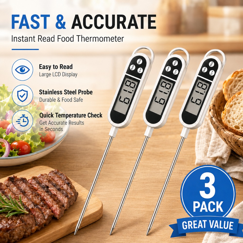 Baby Food With Meat - Digital Probe Thermometer Wide Temperature Range