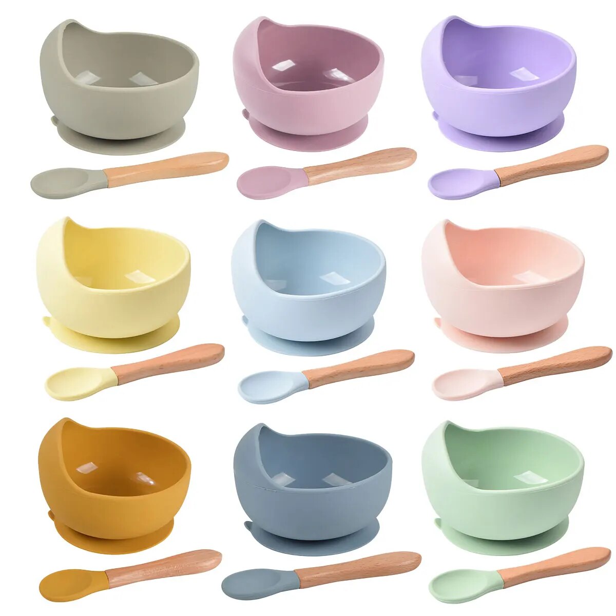 Baby Food Grater - 2PCS Silicone Baby Feeding Bowl Tableware