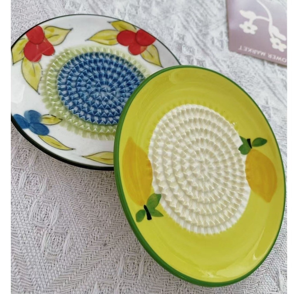 Round Plate Ceramic Ginger Gra - Baby Food Grater recension och pris