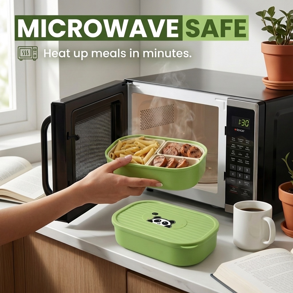 Cute Plastic Divided Lunch Box - Baby Food Fruits recension och pris
