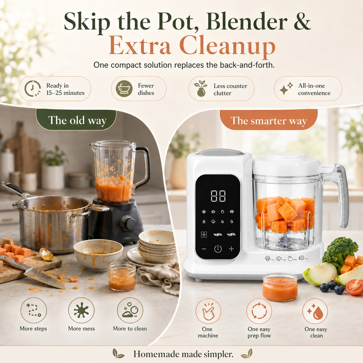 Household Infant Food Making U - Baby Food Blender And Steamer recension och pris